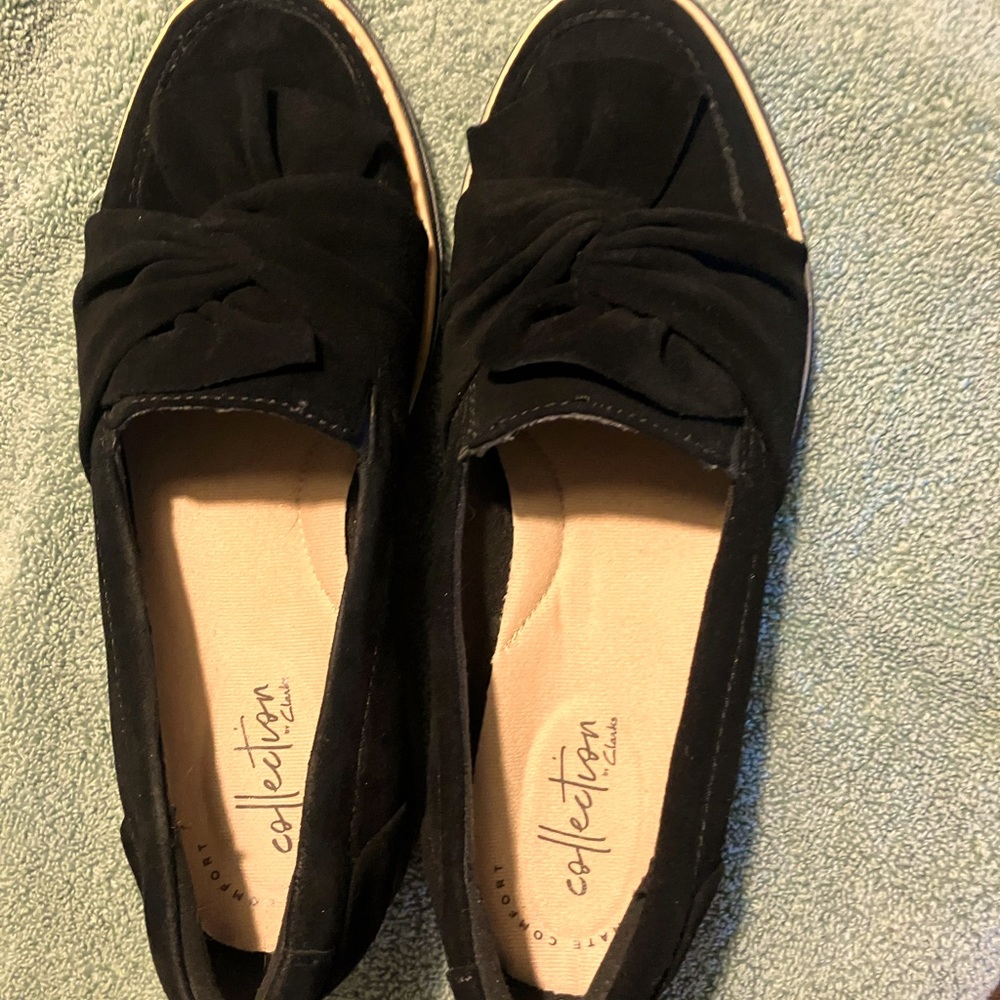 Clarks Suede Slip On Loafer - Sharon Dasher